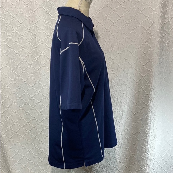 Nike Golf size large Men’s Navy Polo Shirt with White Accents golf dri fit coach - Picture 7 of 7